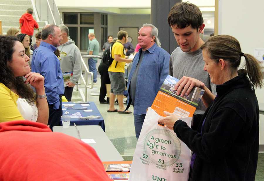 Junior Matt Smiley receives college information at an October College Fair.