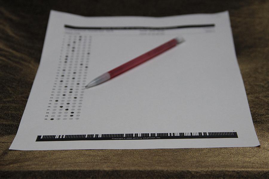 Scantrons such as this one are commonplace materials students use during standardized testing. Photo by Nicholas Alvarez.