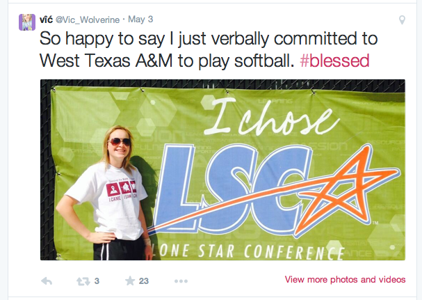 Sophomore Victoria Quinn tweeted May 3 about her big decision. 