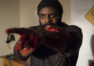 Tyreese fights for his sanity after being bit by a walker on his forearm. 