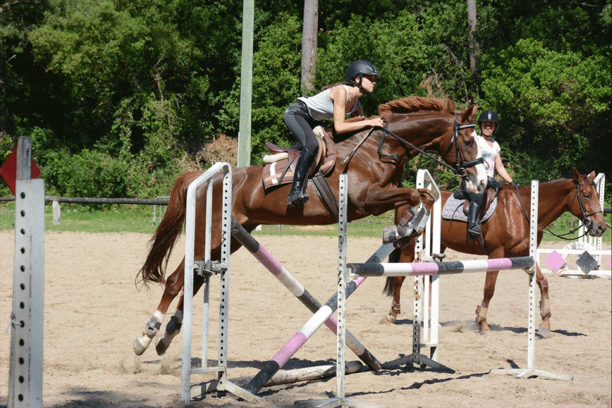 Justine Rey riding Mon Repaire, training for a show in her hometown of Biarritz, France. Justine is an exchange student this year.