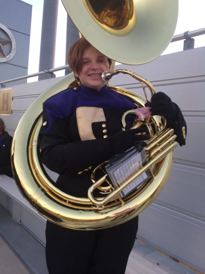 Cara Wimberley plays the Tuba in the Ranger Regiment.