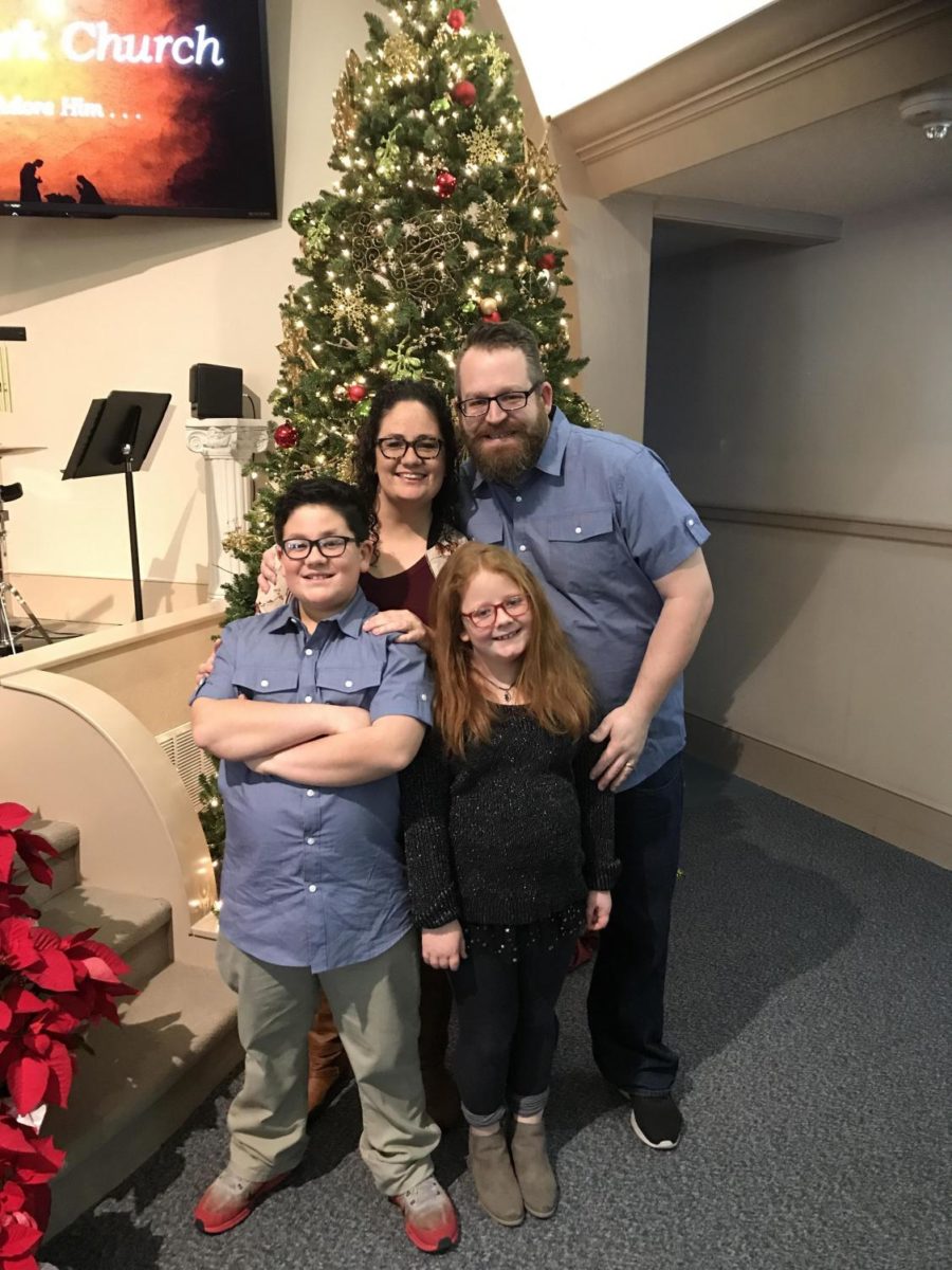 Choir directors Carla and Jared Hardy with their children Jakob and Lily.