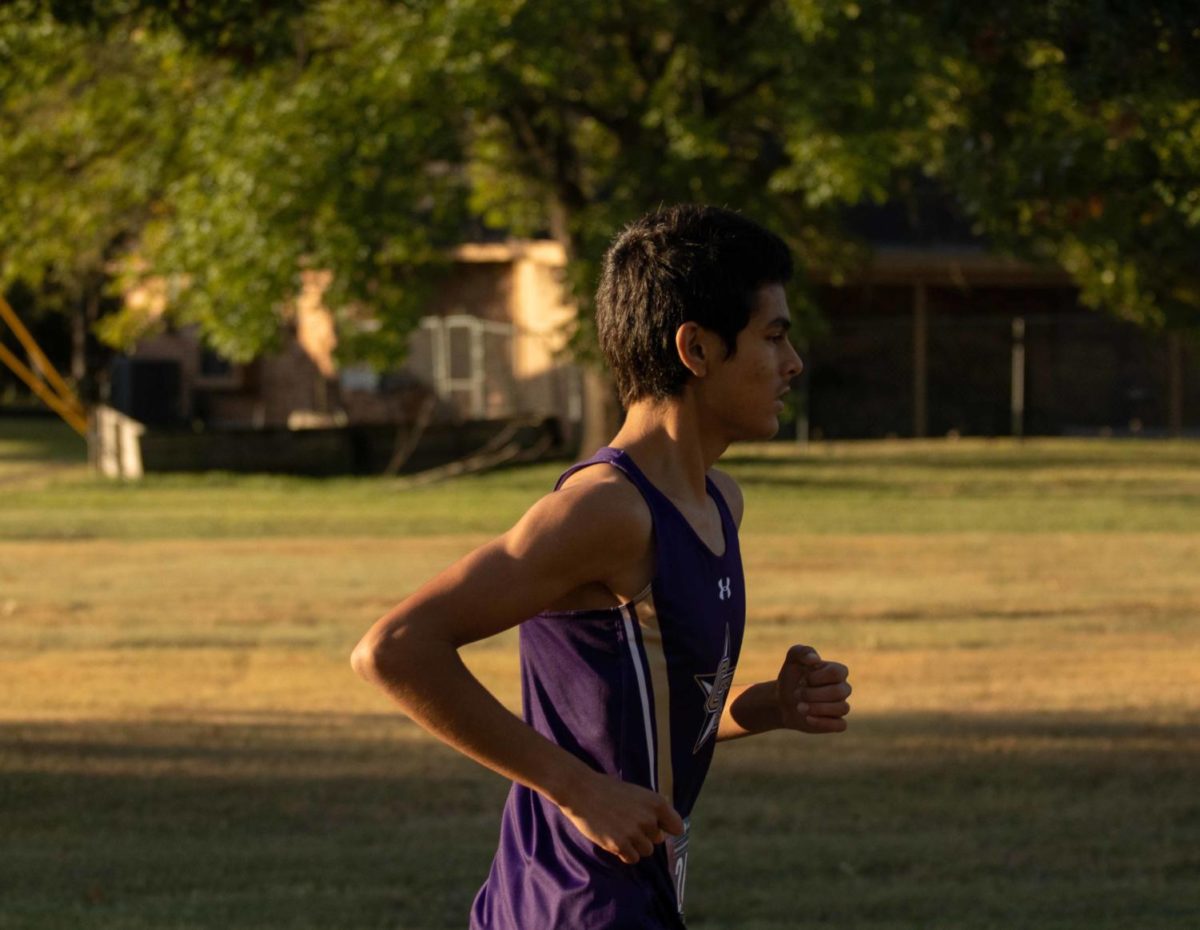 Junior Gabriel Rosas runs in a pre-district cross country meet.